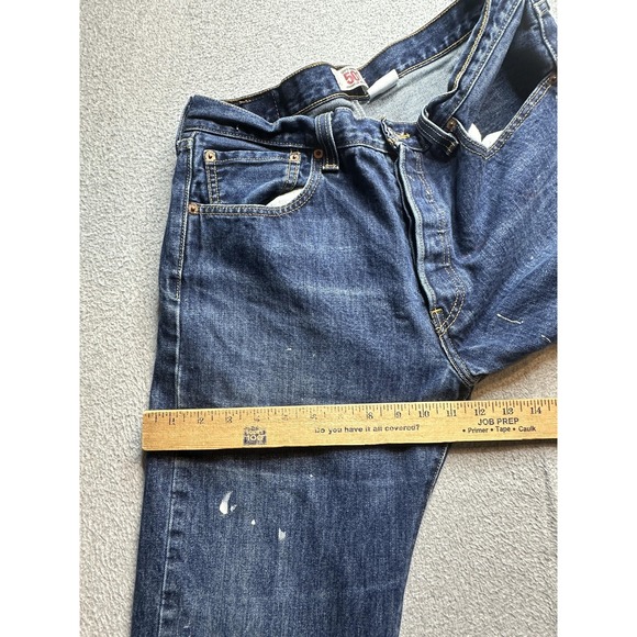 Vintage Levis 501 Jeans Mens 34x36 (32x34) Blue Denim Straight Leg Button Fly - Picture 5 of 16